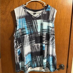 SHEIN Blue and Black Graphic Tank Top
